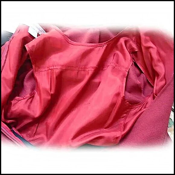 Cropped Jacket Jumpsuit Outfit, Navy & Burgundy One Piece VFG 80s Vintage - Picture 8 of 16